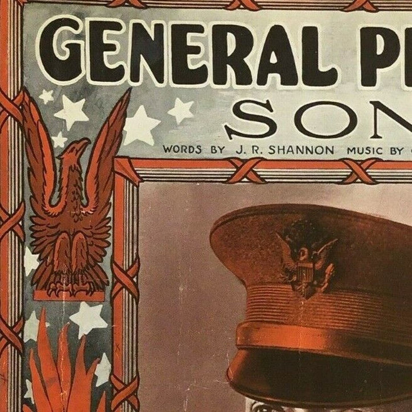 Vintage WWI Sheet Music "General Pershing" Real Photo