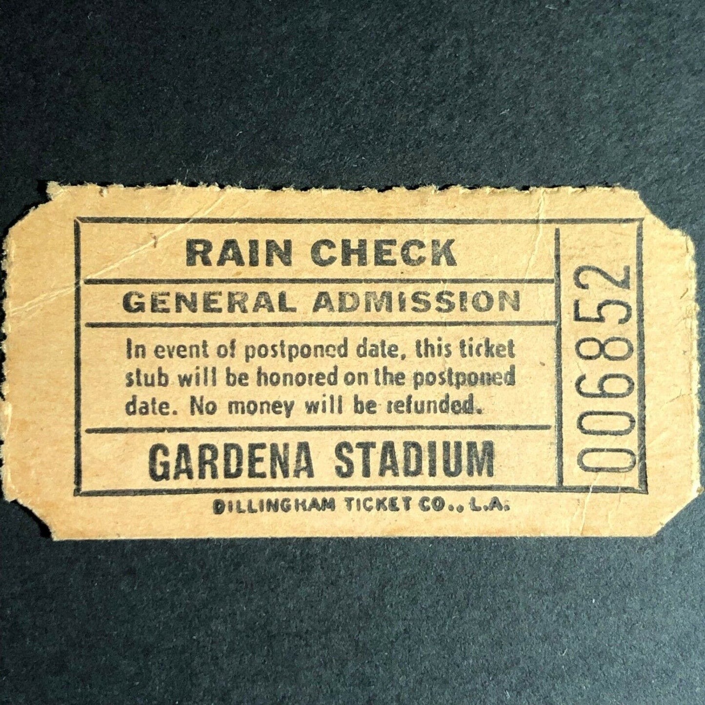 Vintage Ascot Park Gardena, Calif CRA Sprints Race / Racing Ticket Aug 11 1962