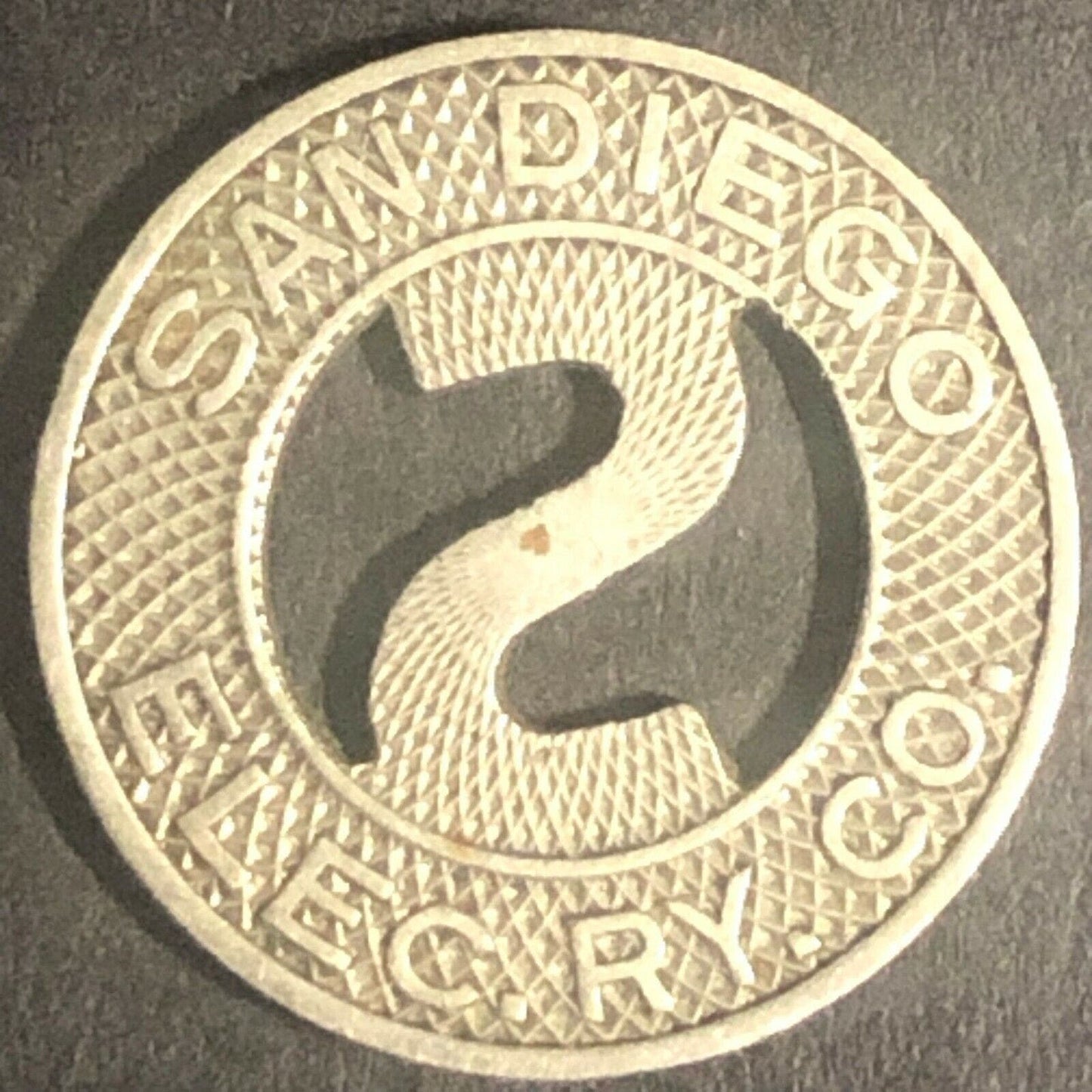 c1940's 16mm San Diego Elec. RY Co. G/F One Full Fare Transit Token CA (1425)