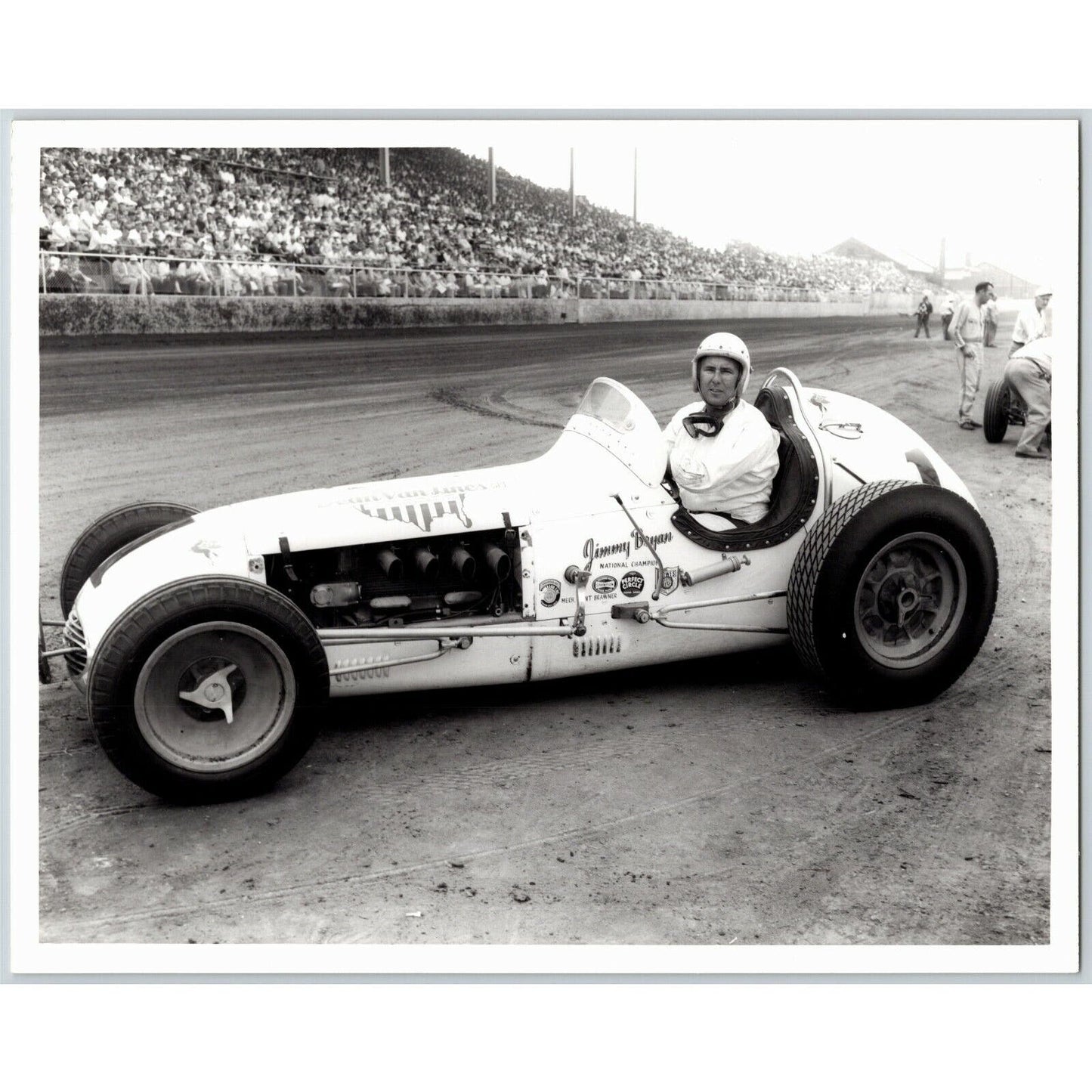 Indy 500 Jimmy Bryan 8x10 HQ B&W Glossy Repro on Kodak Paper