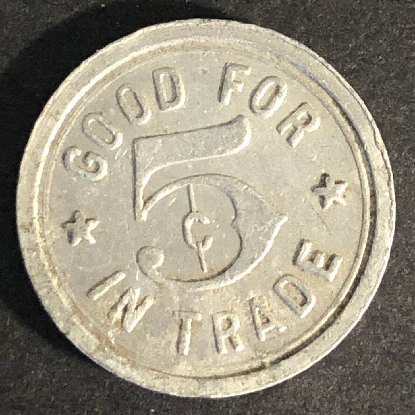 The Carioca East 10th & 23rd Ave G/F 5c Aluminum Maverick Token - 21mm