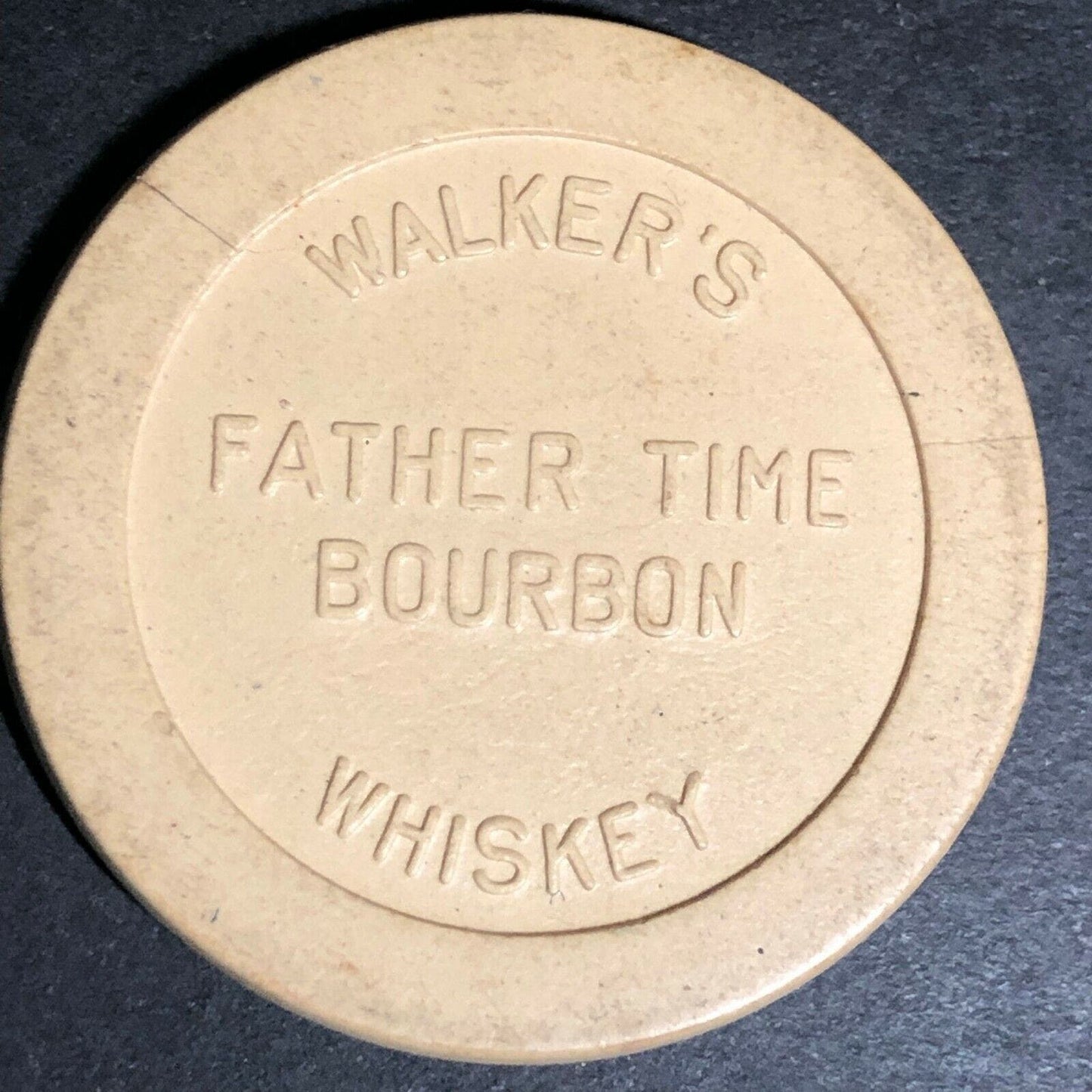 White Walker's Father Time Bourbon Advertising Poker Chip Eisenstadt