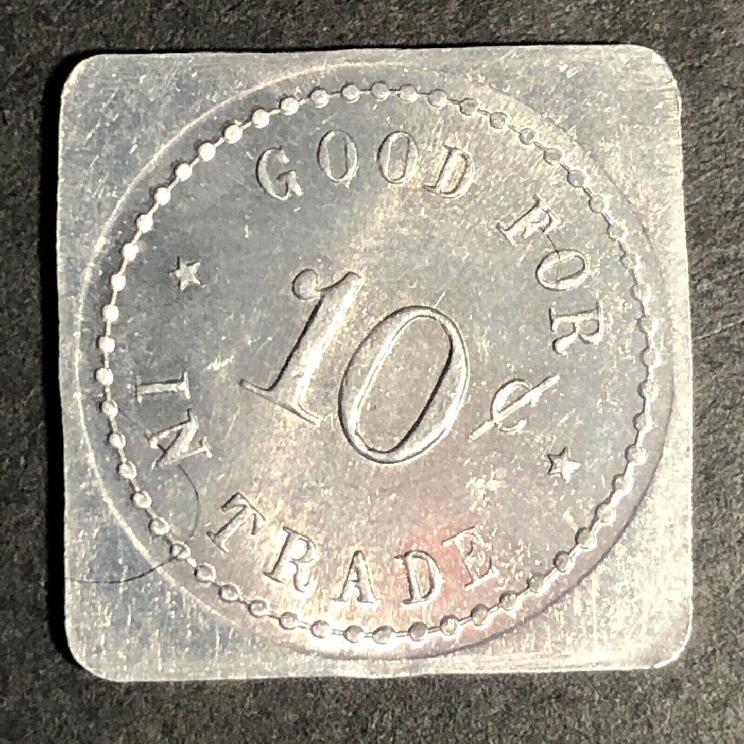 Hinze Grocery 24mm Aluminum Token "Good For 10c In Trade" Gresham, Nebraska