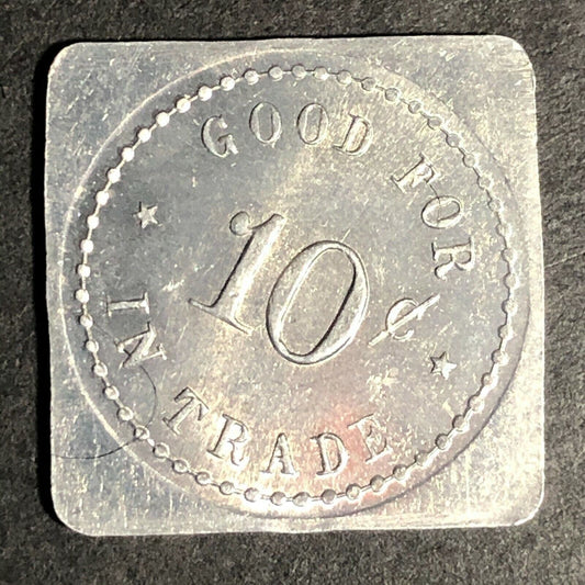Hinze Grocery 24mm Aluminum Token "Good For 10c In Trade" Gresham, Nebraska