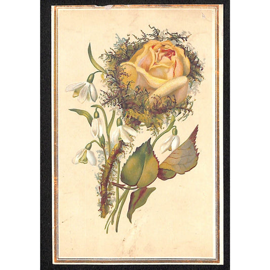 Magic Yeast Cakes Victorian Trade Card - Floral Rose