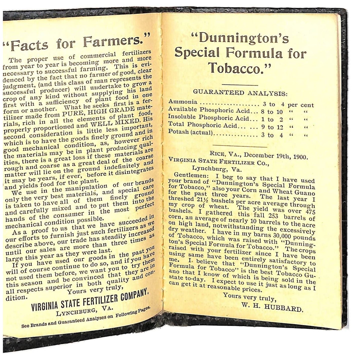 Farmville Lynchburg 1902 Virginia State Fertilizer Co. Wallet / Booklet 40+pp