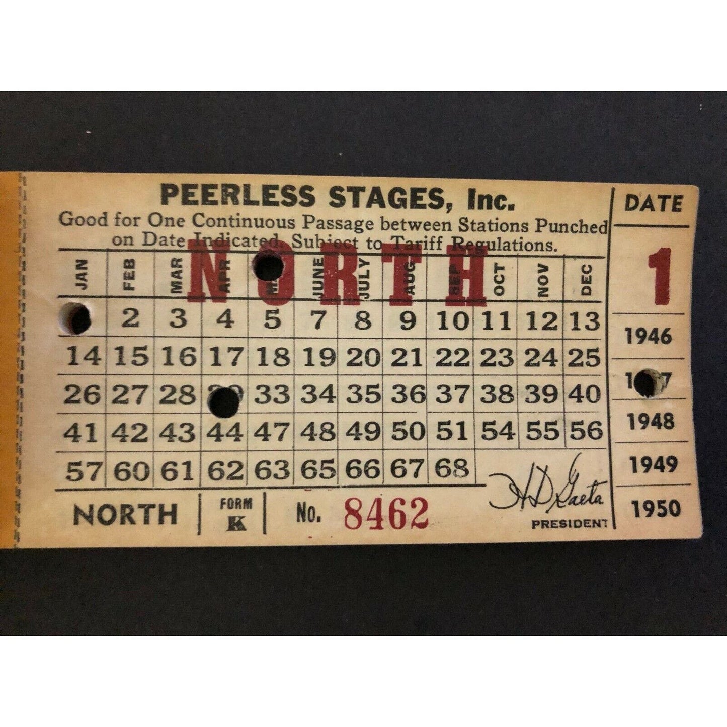 Peerless Stages / Greyhound Monthly Bus Ticket Book 1947 San Jose - Mostly Full
