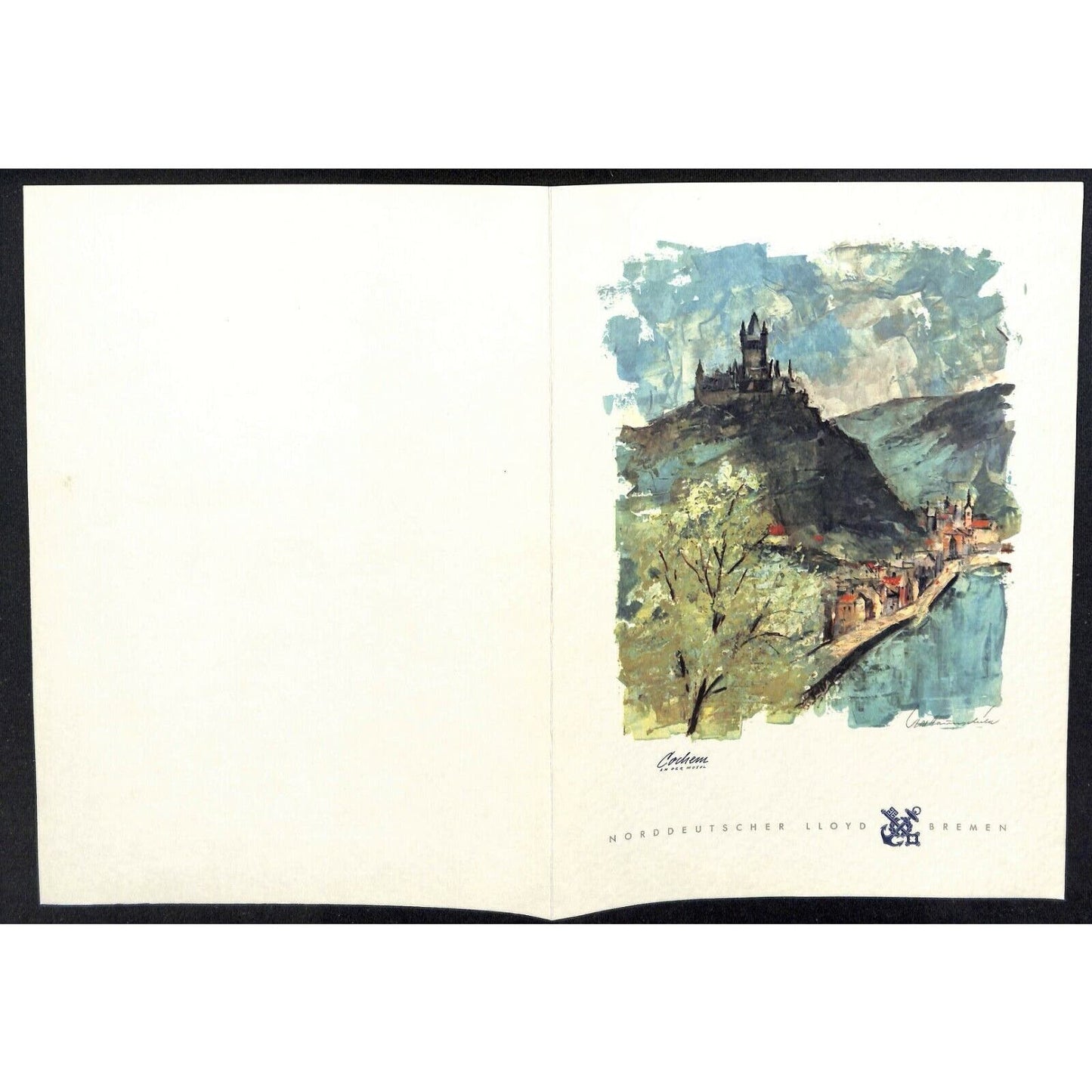 1964 North German Lloyd Bremen Cruise Line Dinner Menu Mar 9