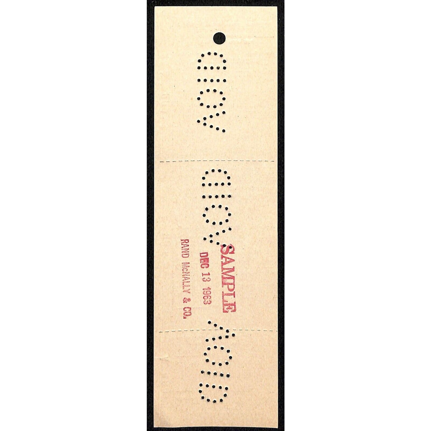 Burlington Route Minneapolis to Chicago Unused VOID SAMPLE Ticket 1963 - Scarce