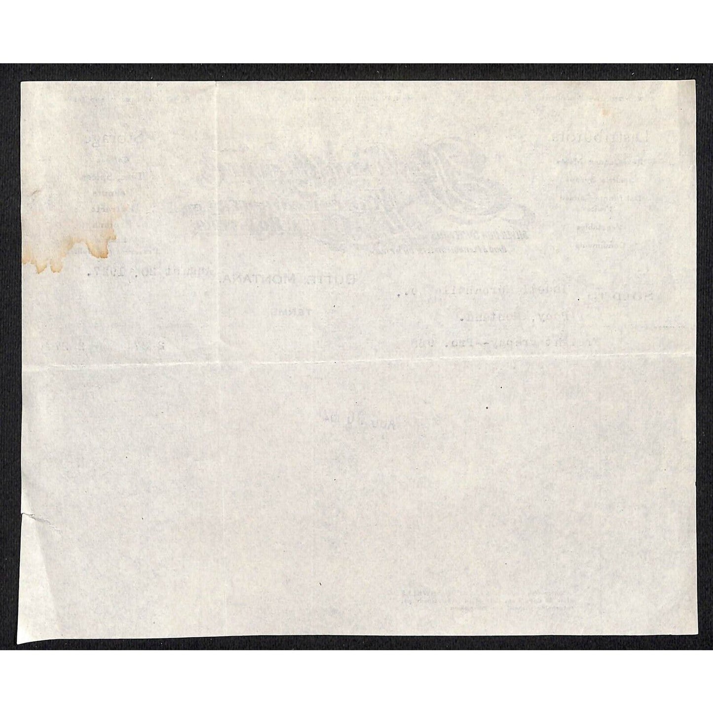 Butte, MT Davidson Grocery Coffee Roasters 1927 Billhead Isdell Mercantile Pony