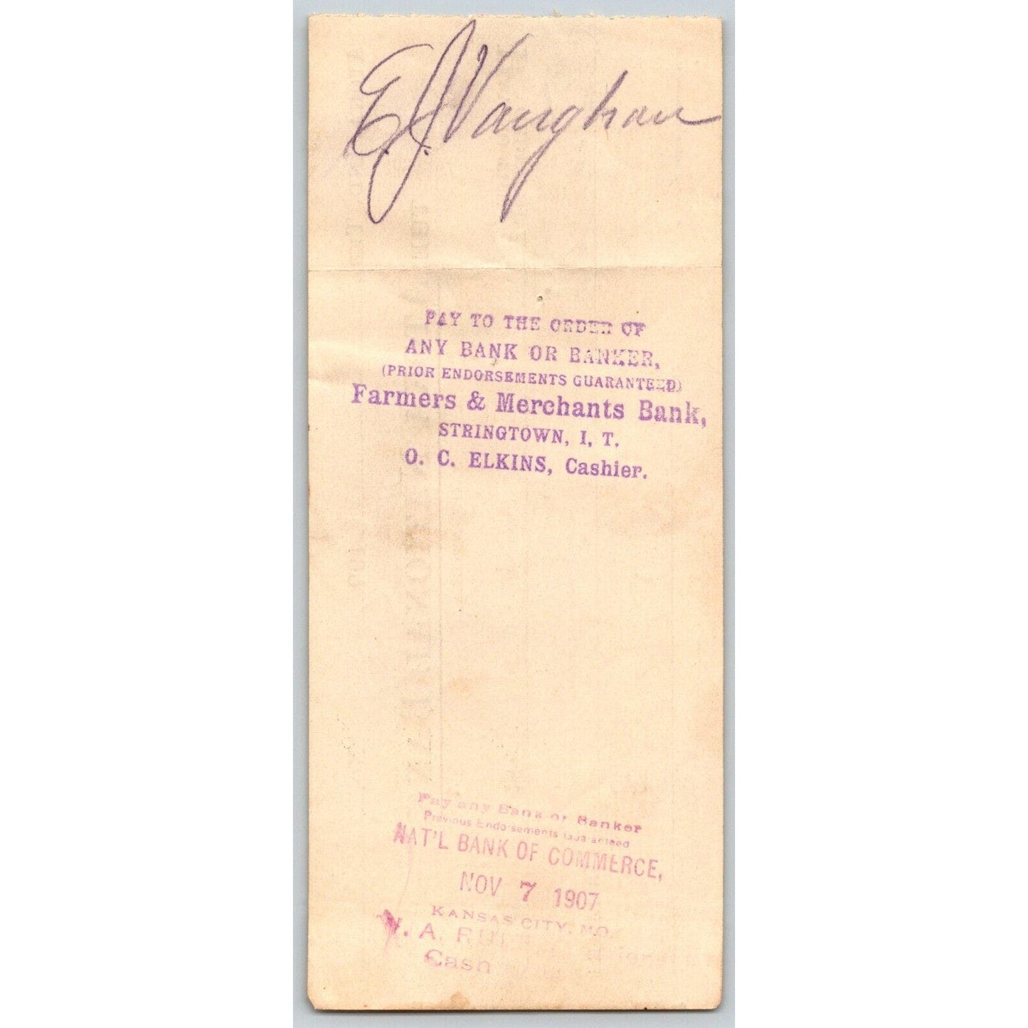 Atoka, OK 1909 Indian Territory* "Atoka National Bank" Check $20 - Scarce