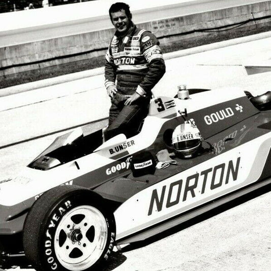 Bobby Unser Indy 500 Winner 1981 8 x 10 Glossy B&W Photograph VGC