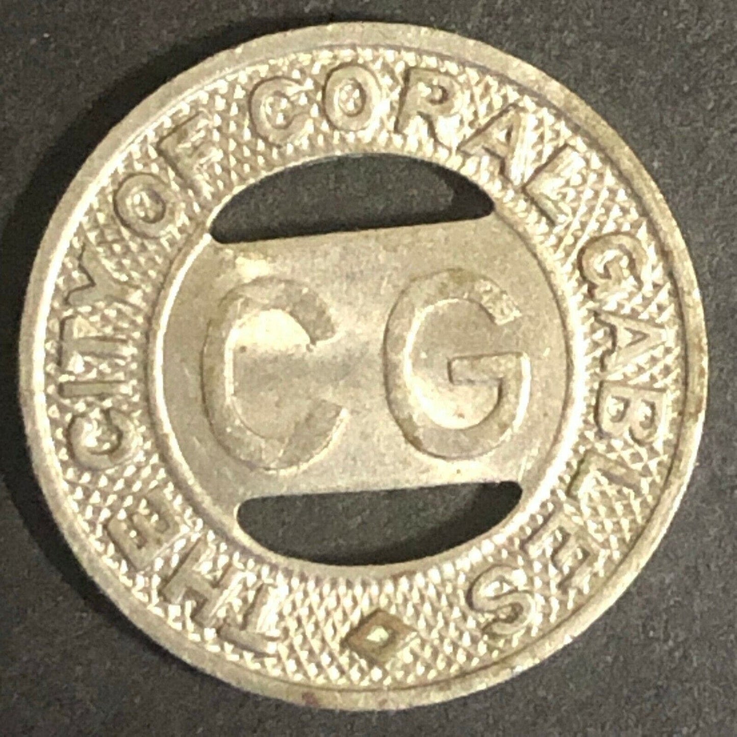 c1940's 16mm The City of Coral Gables "Local or 1/2 Half Fare Interurban" Token