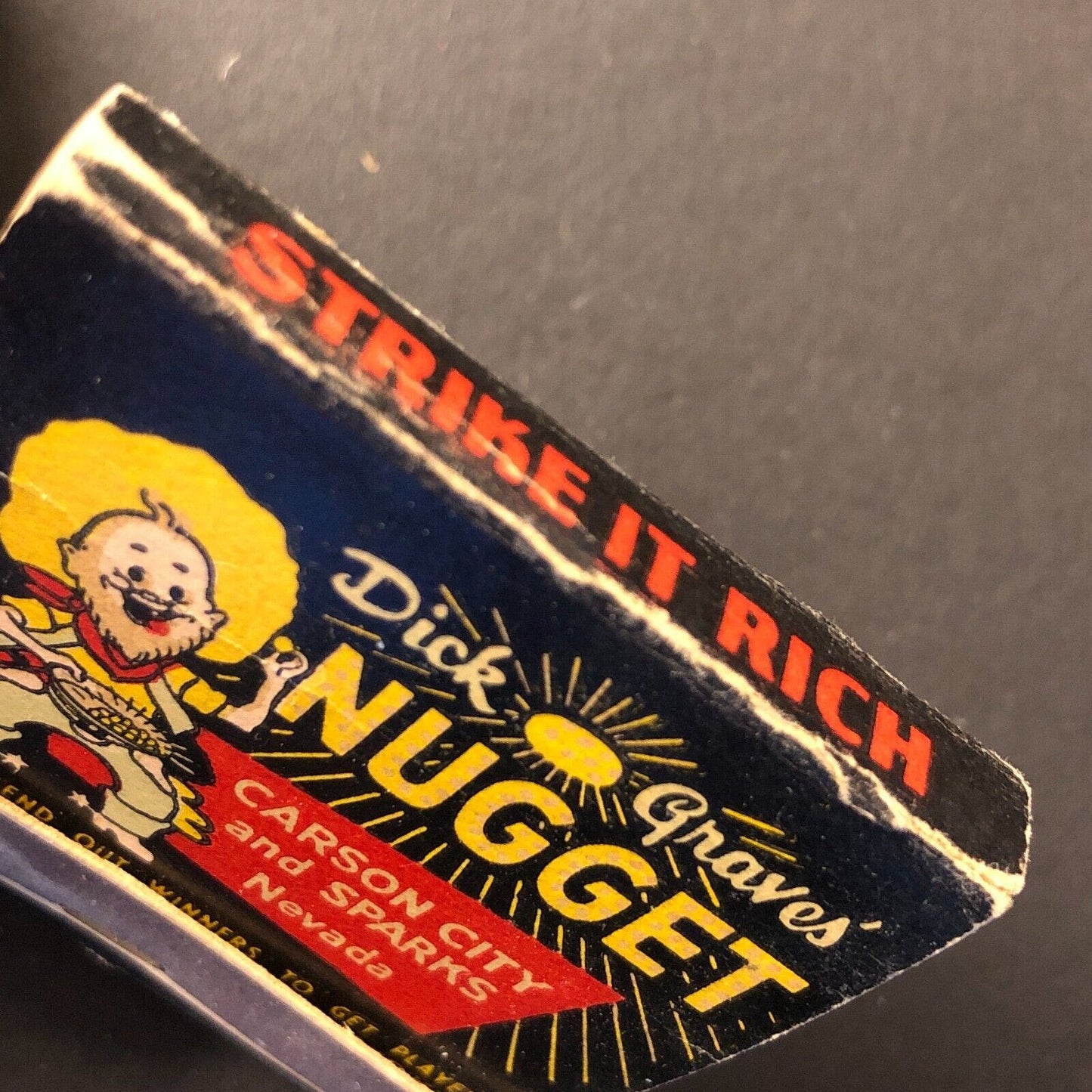Dick Graves' Nugget Carson City Sparks, NV Casino Matchbook Cowboy c1950's-60's