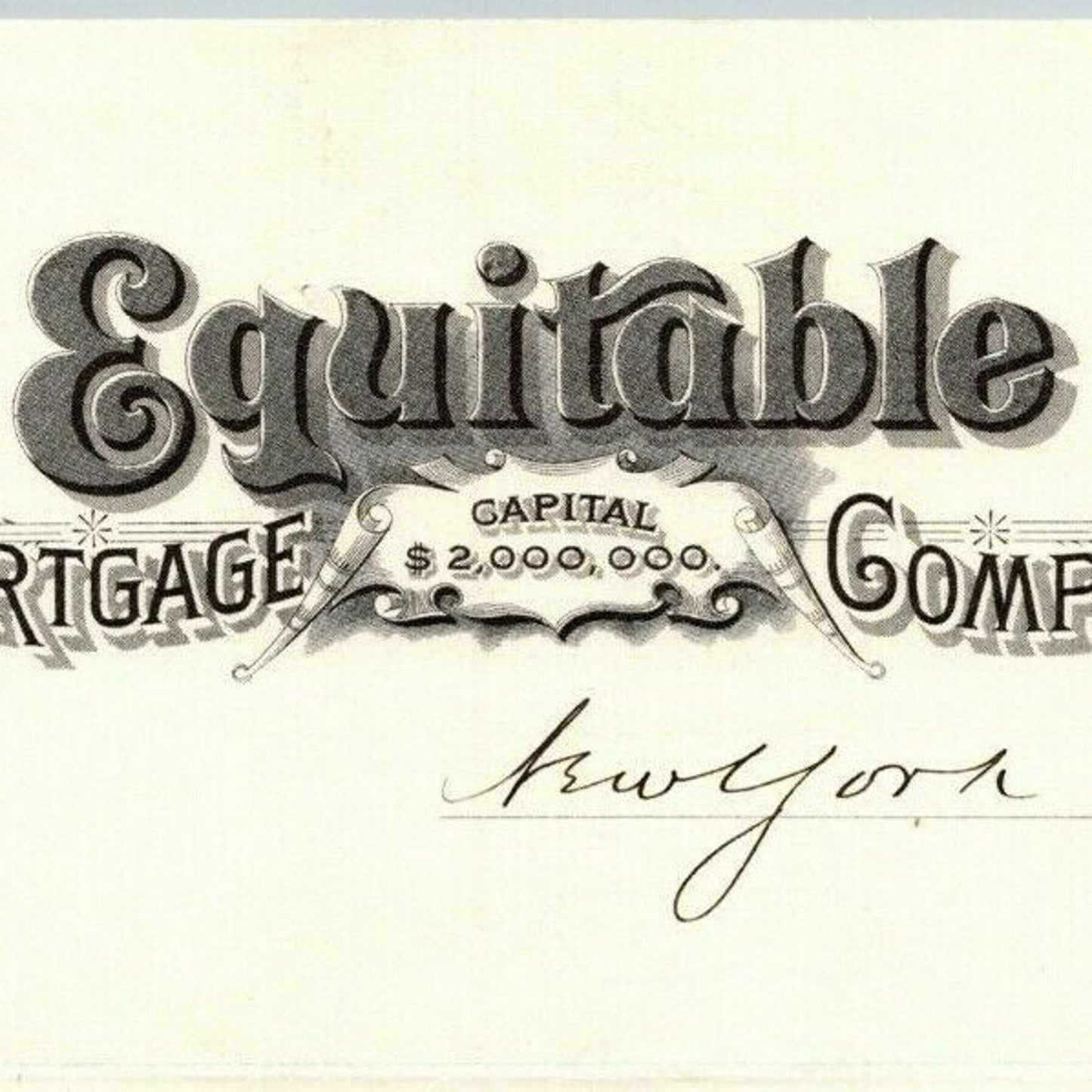 1890 Equitable Mortgage Company Letterhead 208 Broadway, NYC