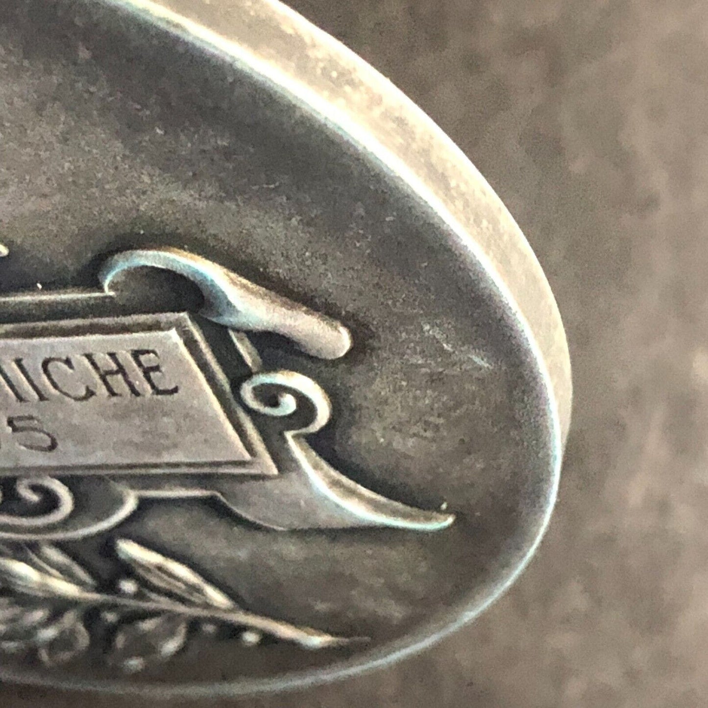 1935 French Police Award Medal Disaster Mr. Brousmiche 48mm Silvered 54g Scarce