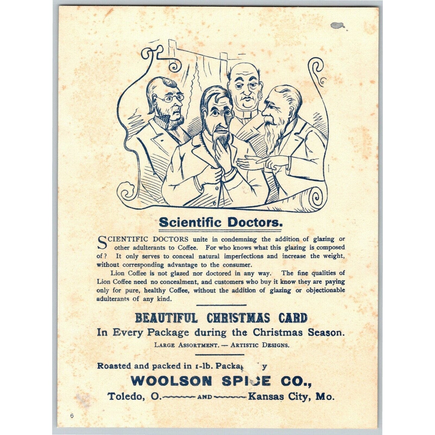 Woolson Spice Co. "Scientific Doctors" Fairy - Large Victorian Trade Card