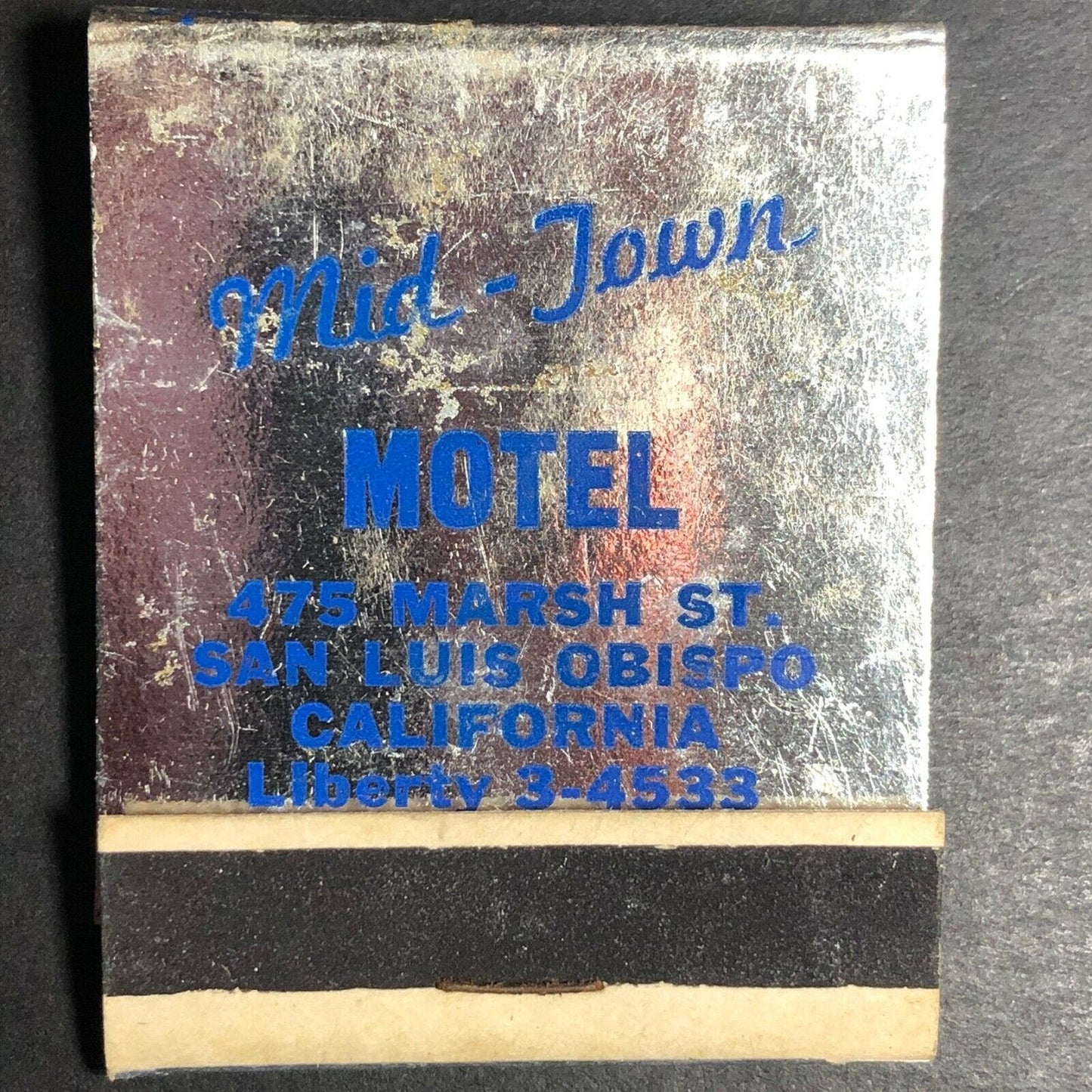 1960's-70's Full Matchbook "Mid-Town Motel" San Luis Obispo, CA
