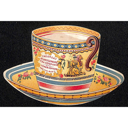 Great Atlantic & Pacific Tea Co. Die Cut Cup & Saucer Shape Victorian Trade Card