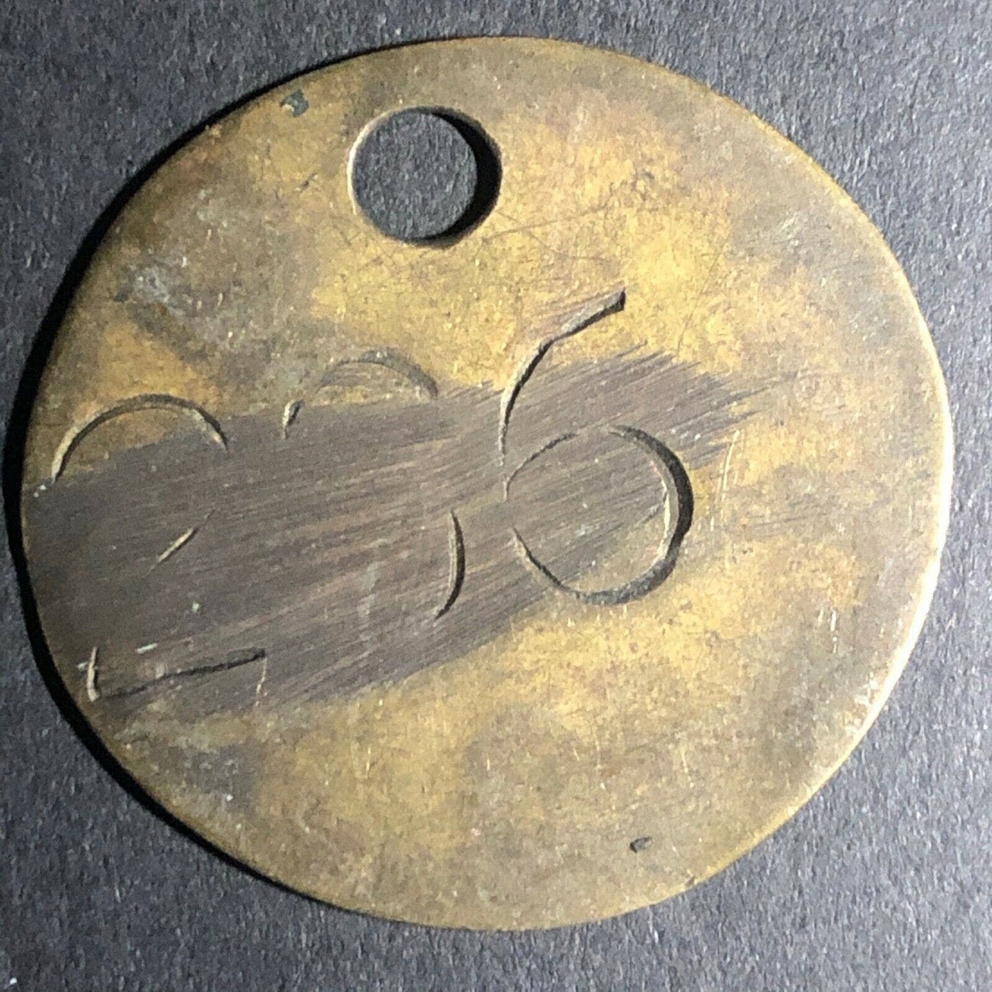 32mm Thin Mining IR Ingersoll Rand Brass "2160" Equip Tag / Token - Fauver Coll.