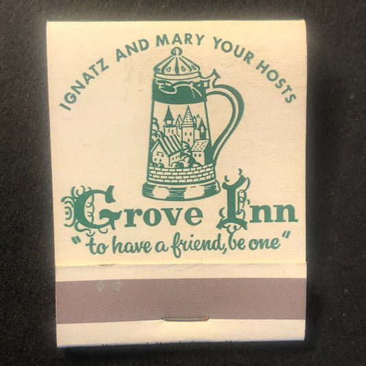 Grove Inn Northbrook, IL Roast Duck Vintage Full Matchbook c1950's Scarce VGC