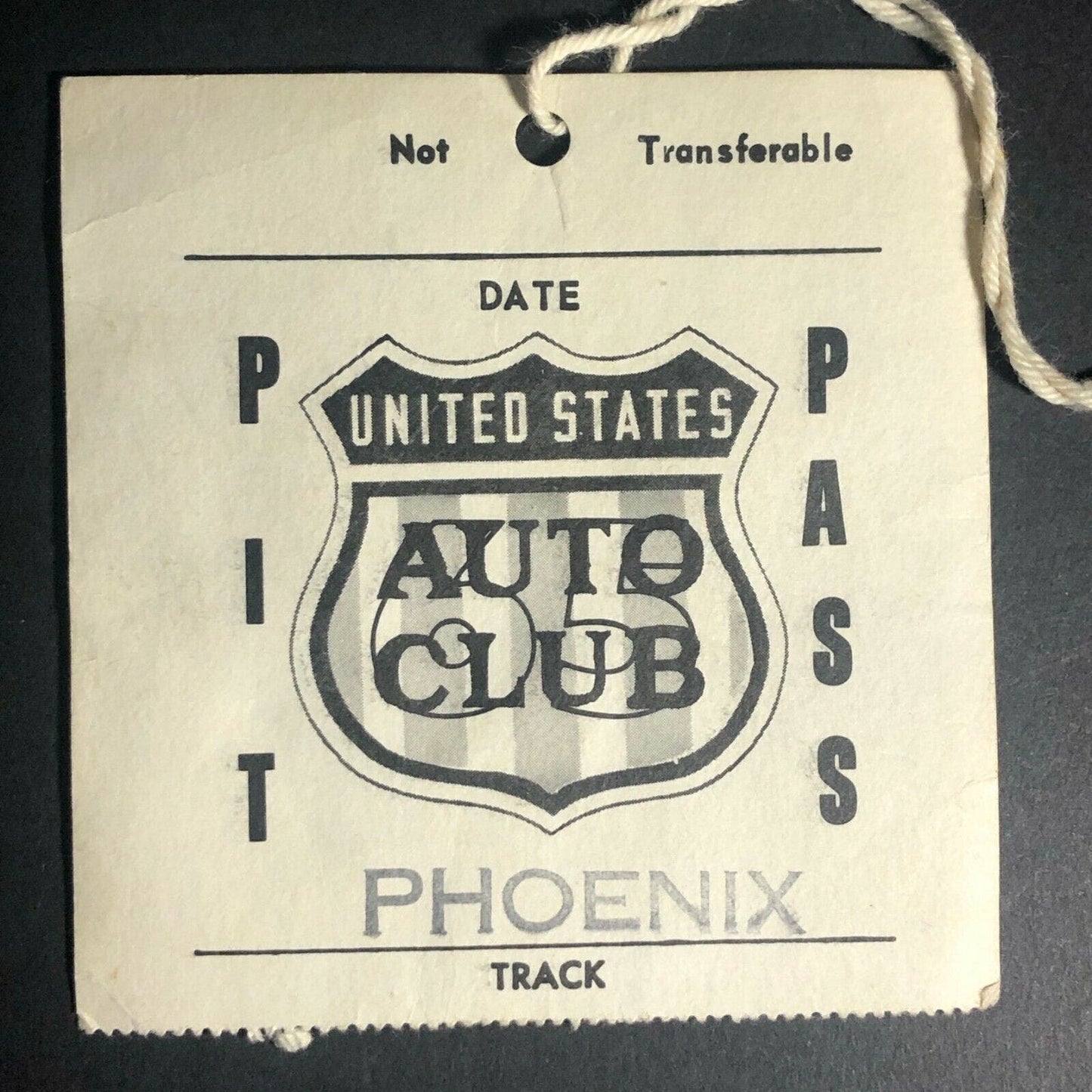 Vintage USAC Phoenix Pit Pass March 28 1965 Jeff Sharpe Driver