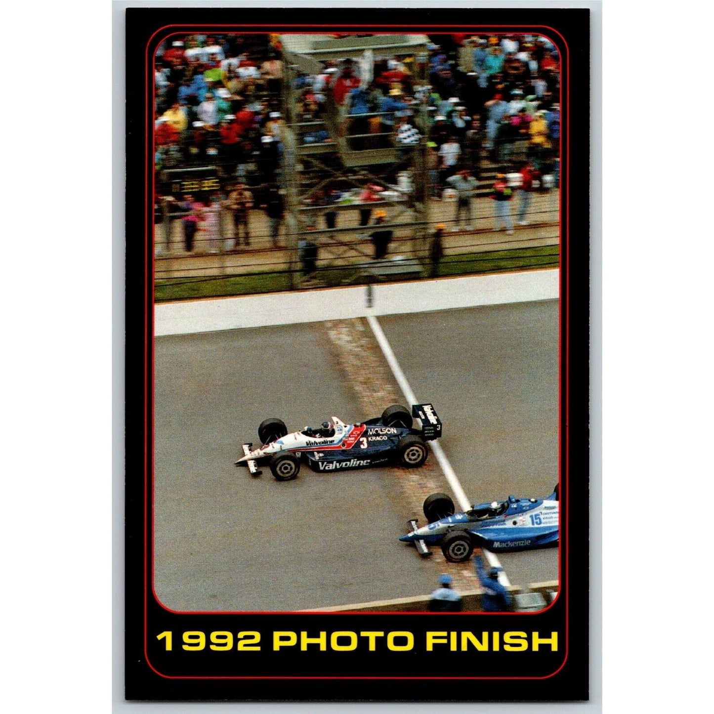 c1992 Indy 500 - Photo Finish - Motor Speedway NOS 4" x 5 3/4" Postcard