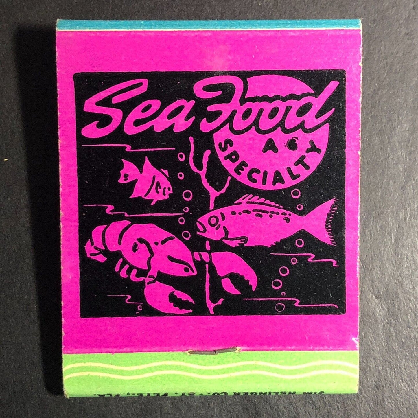 Kingfish Restaurant John's Pass, FL Matchbook c1968-73 Seafood Lobster Fish
