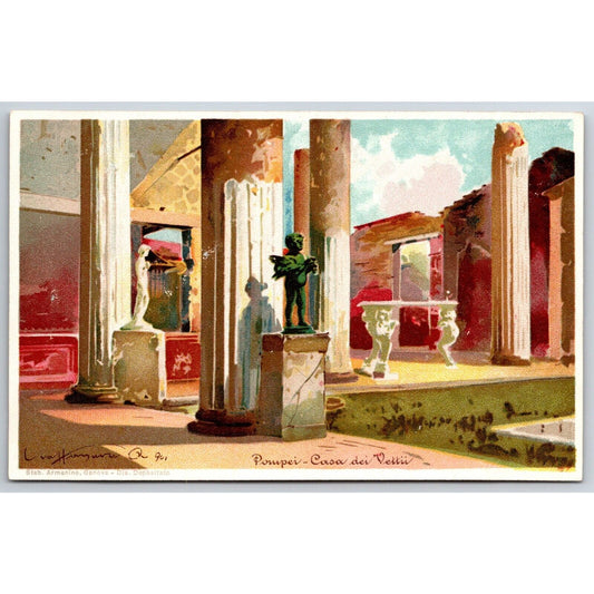 Italian Postcard Pompeii "House of the Vettii" c1901-1907 NP VGC