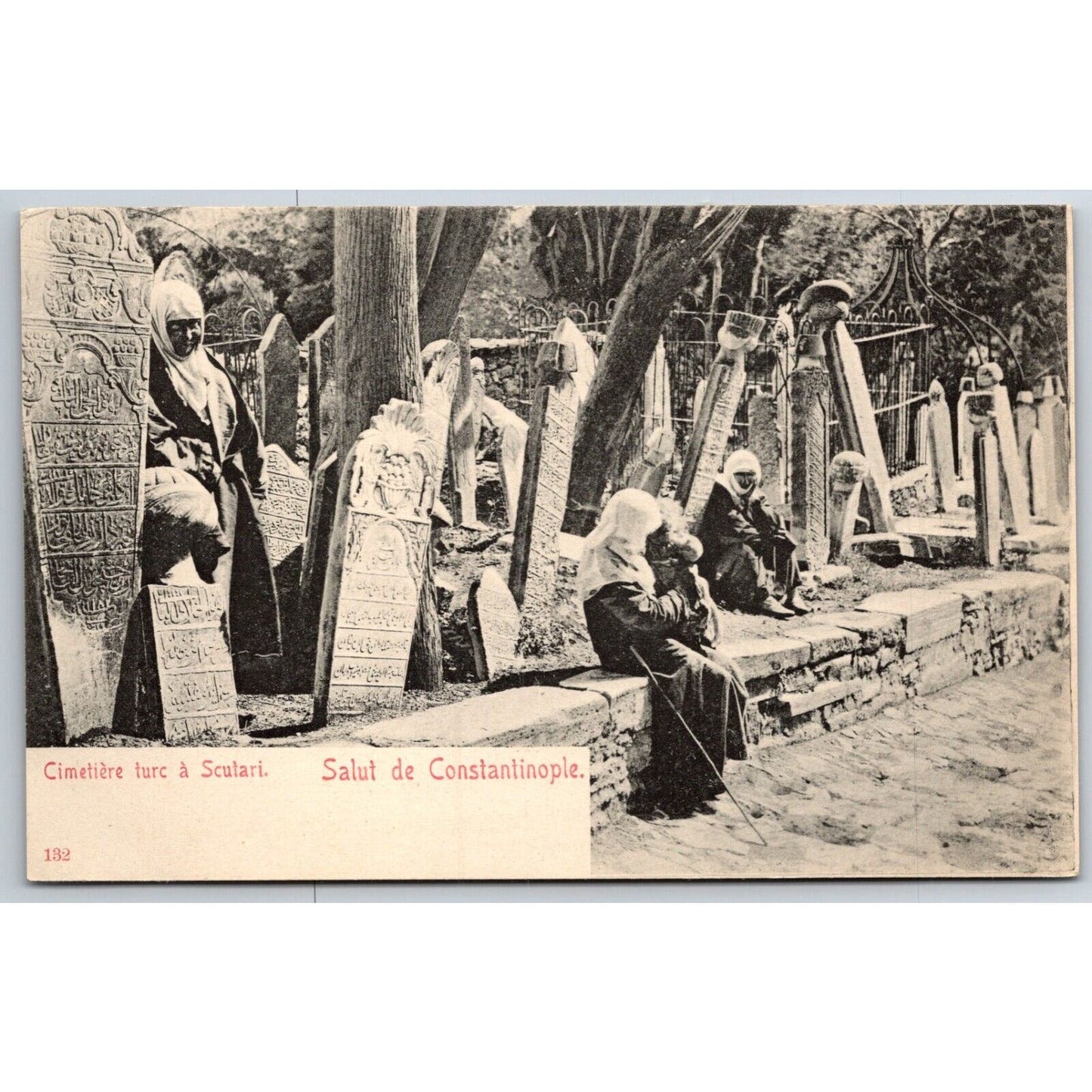 French Postcard "Turkish Cemetery in Sculari" c1901-1907 NP VGC