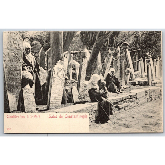 French Postcard "Turkish Cemetery in Sculari" c1901-1907 NP VGC
