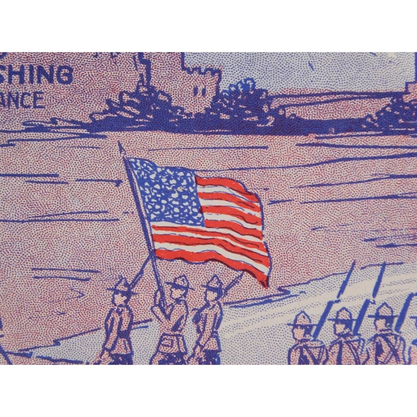 WWI Sheet Music - "When Old Glory Floats Over The Rhine" Flag Marching Soldiers