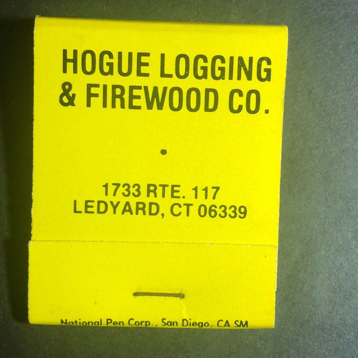 80's Full Matchbook "Hogue Logging & Firewood Co." Ledyard, CT