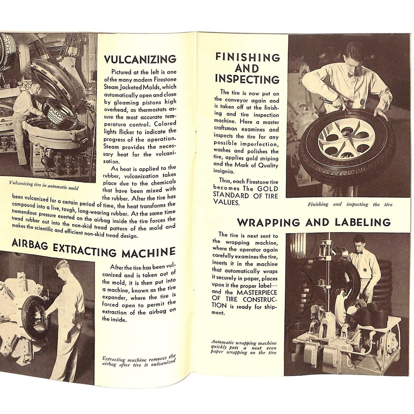 "How Firestone High Speed Tires are Made" 30pp 1934 Chicago World's Fair VGC