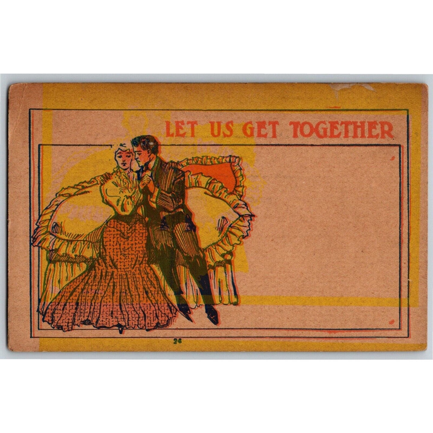 "Let Us Get Together" c1905 Undivided Unposted Comic Humor Postcard