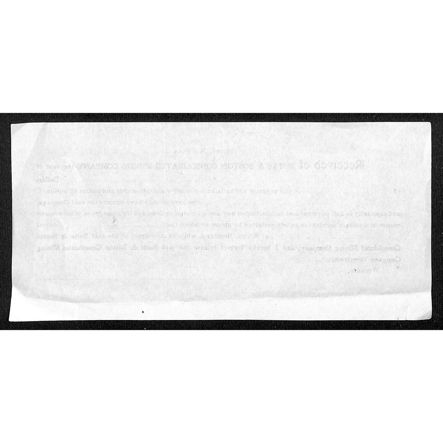 Butte & Boston Consolidated Mining Company 1900 Accident Claim Liability Release