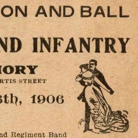 1906 Company "H" 2nd Infantry Military Reception & Ball Advertising Card