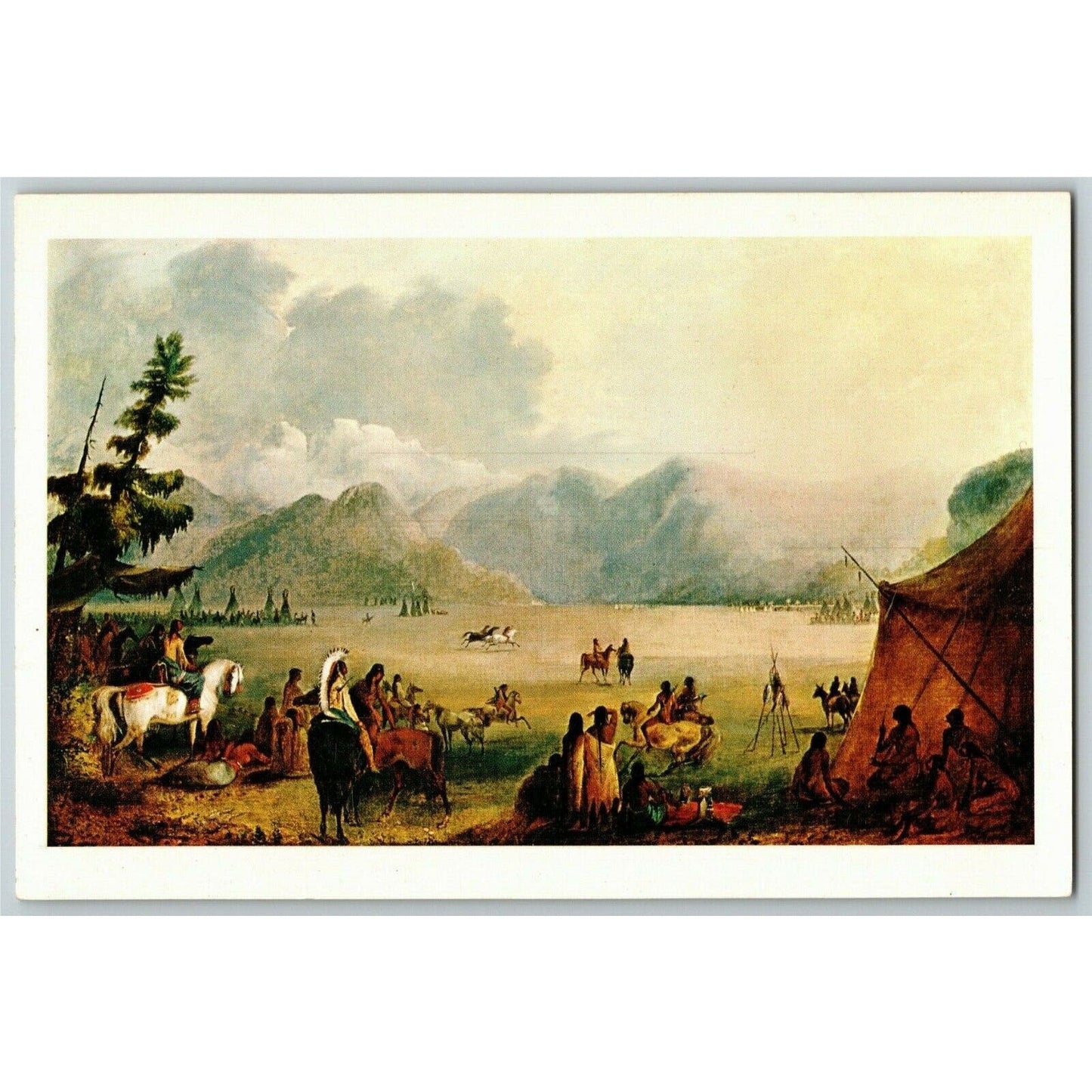 c1970's-80's Amon Carter Museum of Western Art "Indian Village" 4" x 6" Postcard