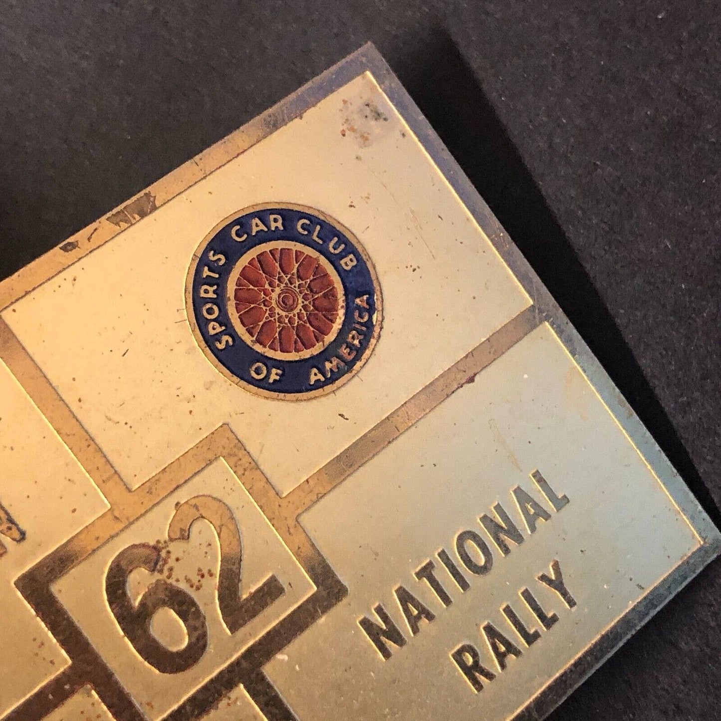 SCCA 1962 Wisconsin National Rally Auto Racing Brass Dash Wall Plaque