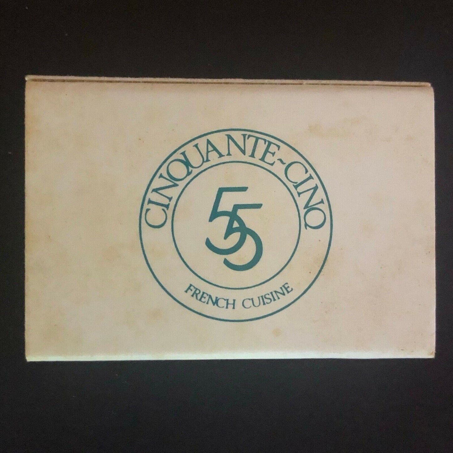 c1980's Wooden Matchbox Matchbook "Cinquante-Cino" French Cuisine Greenwich, CT