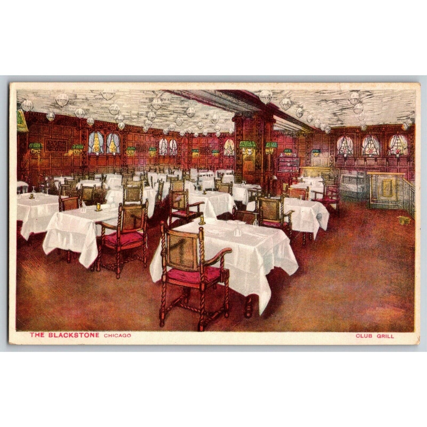 "The Blackstone" Club Grill Chicago - Vintage Postcard Not Posted