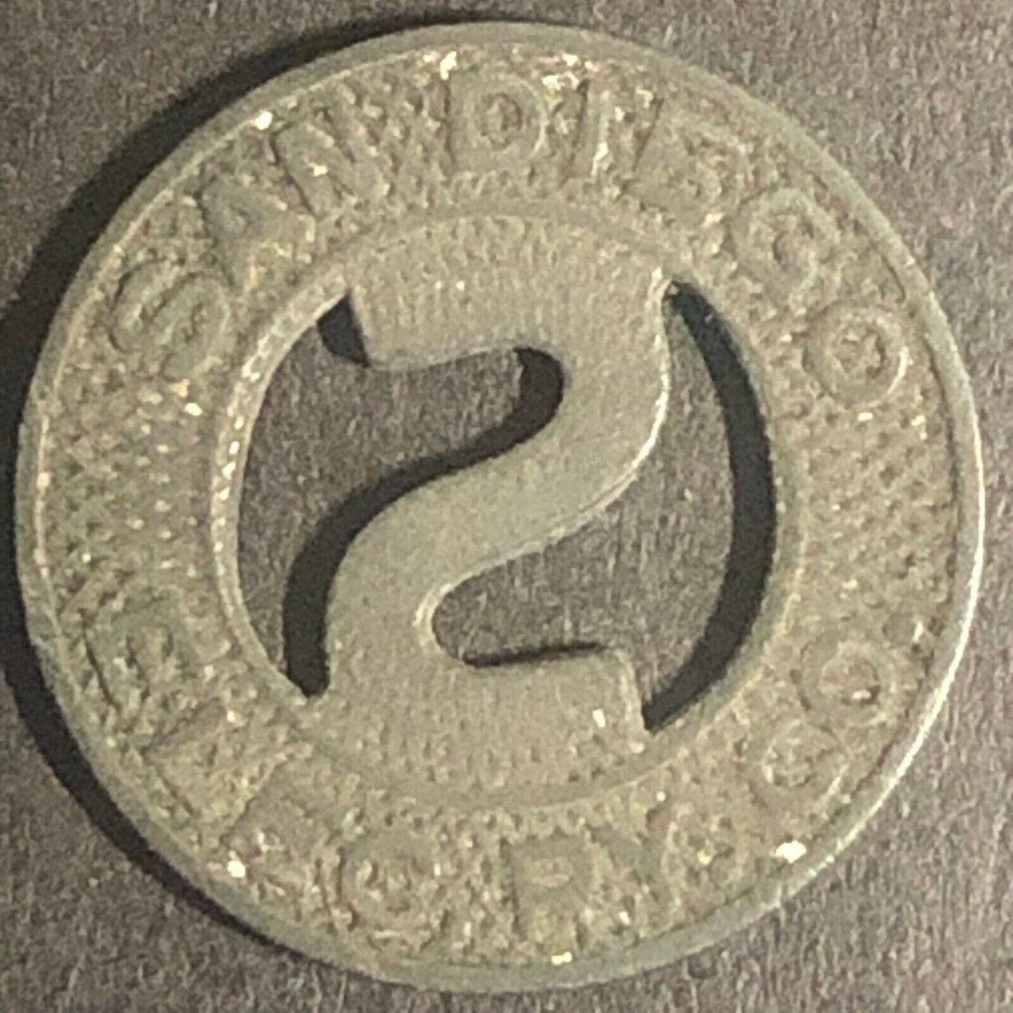 c1940's 16mm San Diego Elec. RY Co. G/F One Full Fare Transit Token CA (1427)