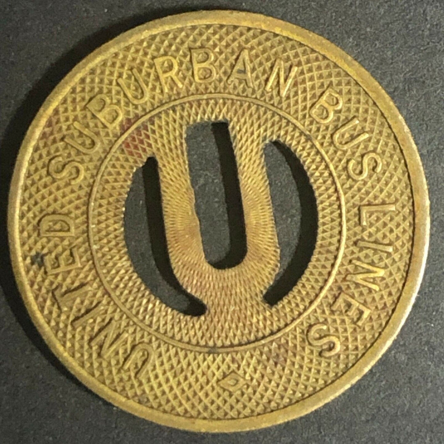c1930-40's 22mm United Suburban Bus Lines Brass G/F Brass Token - Grandville, MI