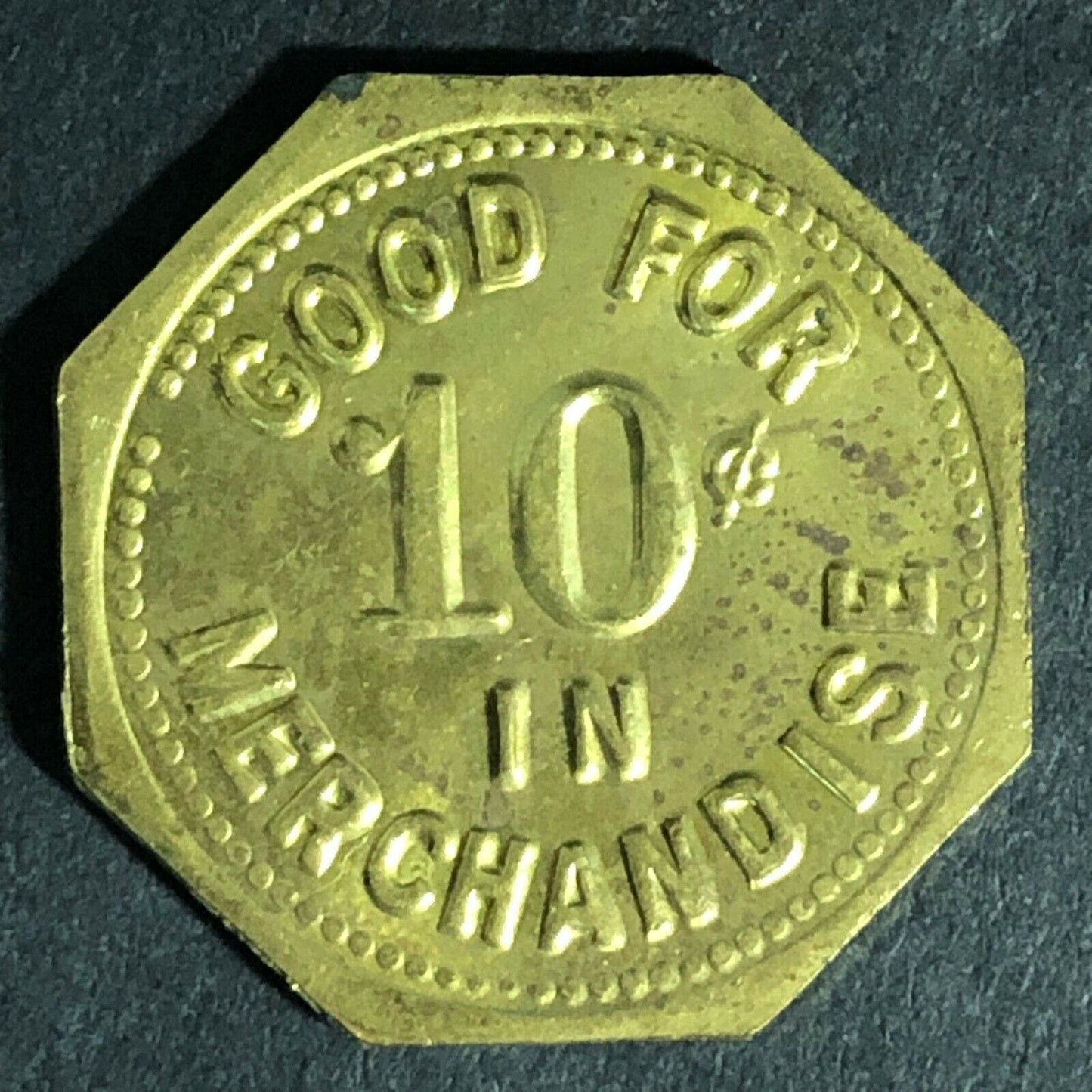 "J.D." Token G/F 10c In Merch. 22.4mm Octagon - Unknown / Maverick