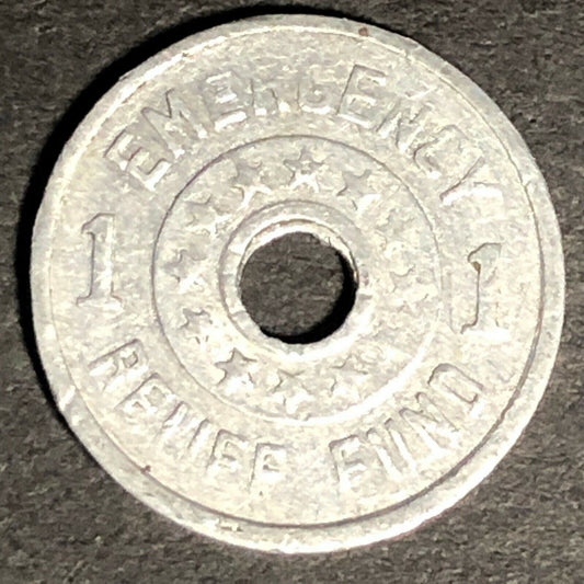 16.5mm c1930's Aluminum 1 Mill Utah - "Emergency Relief Fund" Sales Tax Token
