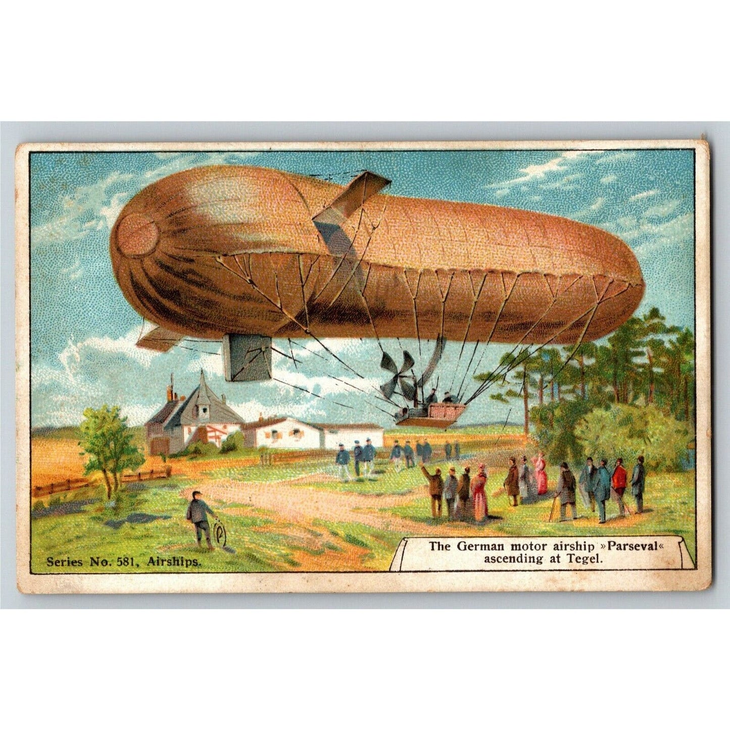 Life Ins. Co. of VA / German Motor Ship Parseval at Tegel Victorian Trade Card