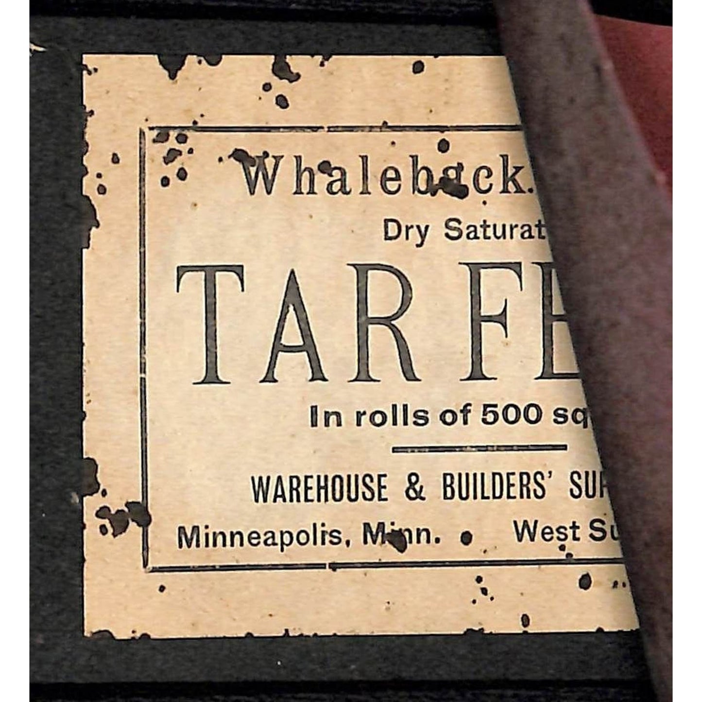 Minneapolis, MN "Warehouse & Builders' Supply Co." c1900-1910 3.5" x 5" Samples