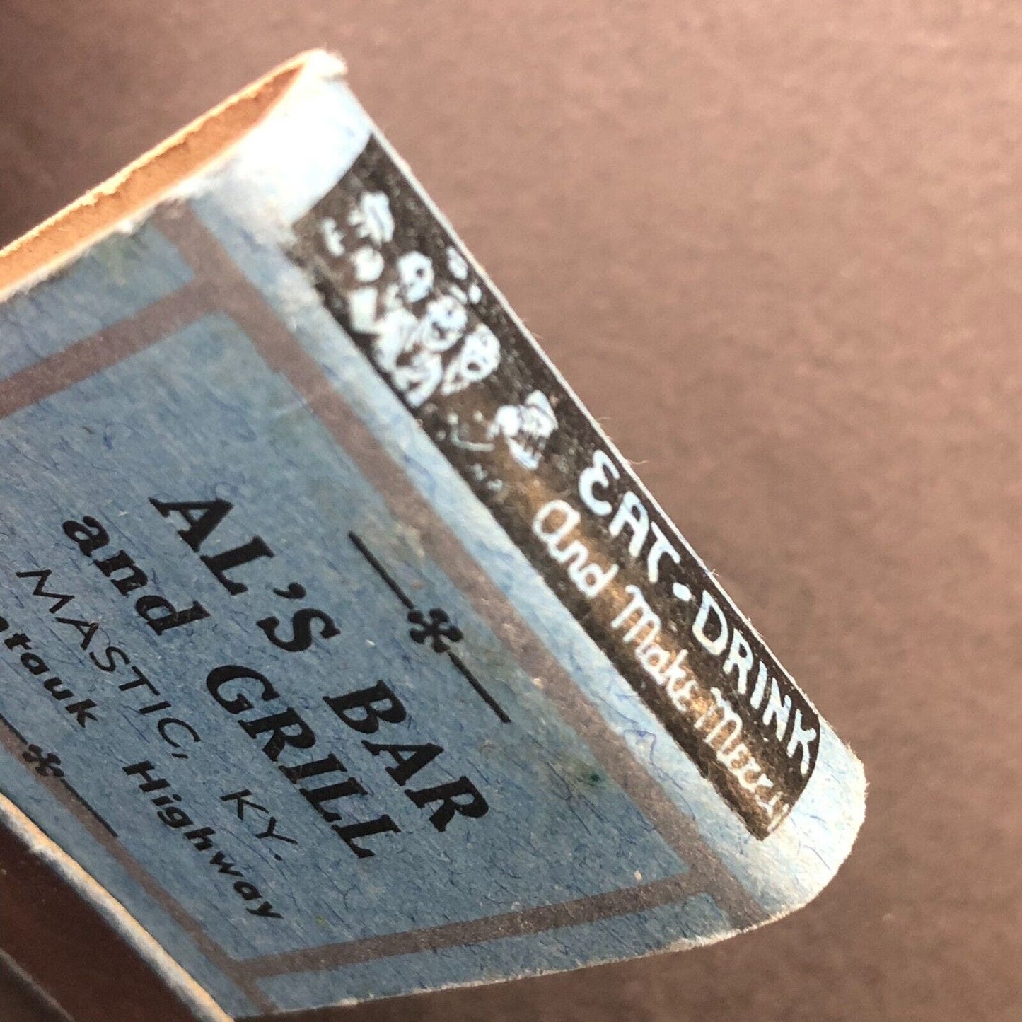 Mastic, KY Al's Bar and Grill Montauk Highway Full Matchbook c1940's-50's Scarce