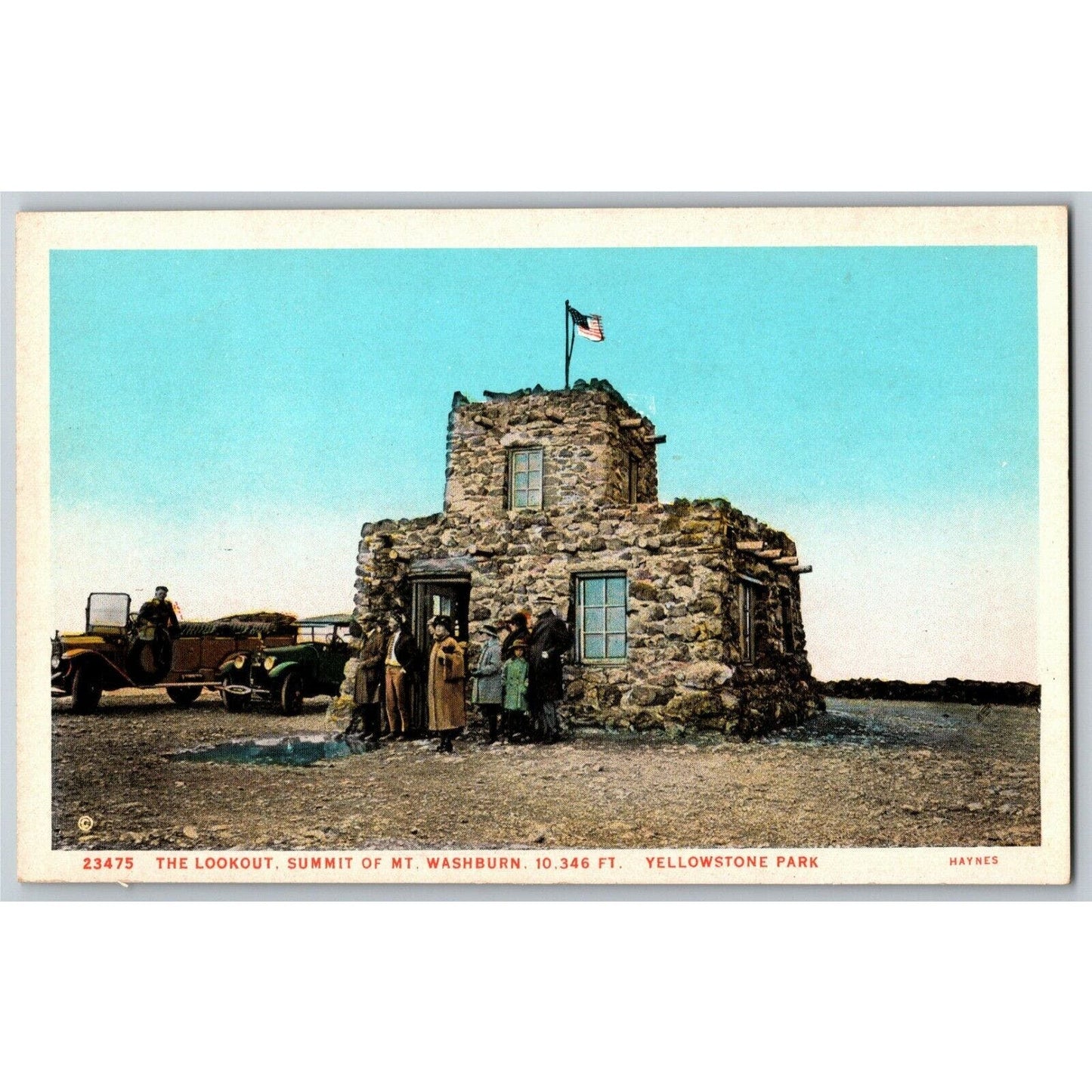 Vintage Postcard c1920's The Lookout Summit of Mt. Washburn Yellowstone Park