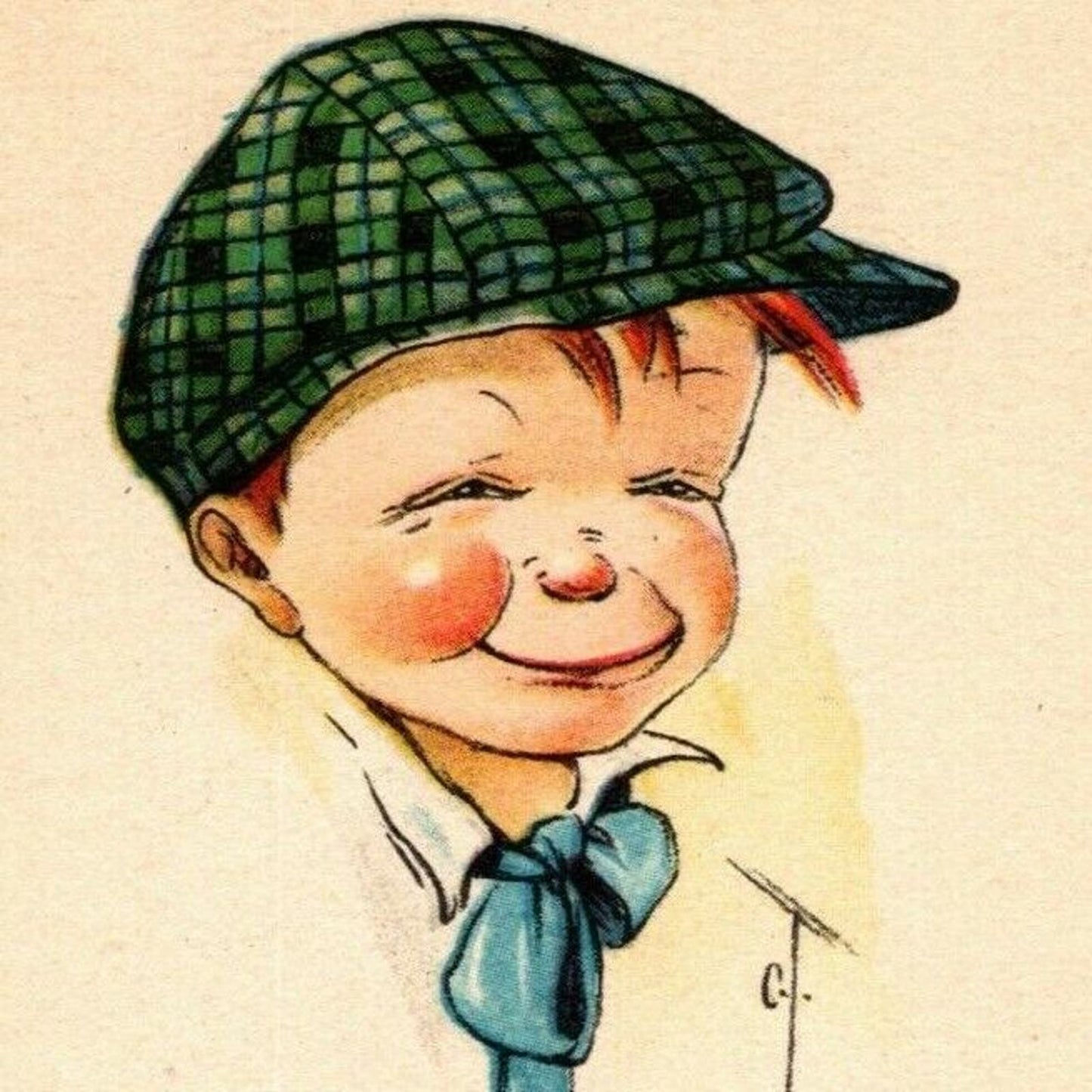 Vintage Postcard c1915 Young Boy w/ Cap Smiling "Ya Don't Need Dimples..."
